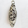 Hollow Bali Pendant Zinc Alloy Jewelry Findings, Lead-free, 8x24mm, Sold by Bag 