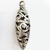 Hollow Bali Pendant Zinc Alloy Jewelry Findings, Lead-free, 13x43mm, Sold by Bag 