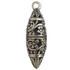 Hollow Bali Pendant Zinc Alloy Jewelry Findings, Lead-free, 11x33mm, Sold by Bag 