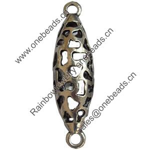 Hollow Bali Connector Zinc Alloy Jewelry Findings, Lead-free, 13x47mm, Sold by Bag 