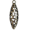 Hollow Bali Pendant Zinc Alloy Jewelry Findings, Lead-free, 13x43mm, Sold by Bag 