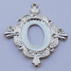 Zinc Alloy Cabochon Settings, Outside diameter:40x50mm, Interior diameter:18x24mm, Sold by Bag 