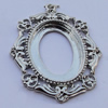 Zinc Alloy Cabochon Settings, Outside diameter:36x40mm, Interior diameter:20x27mm, Sold by Bag 