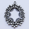 Zinc Alloy Cabochon Settings, Outside diameter:36x52mm, Interior diameter:20x25mm, Sold by Bag 
