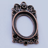 Zinc Alloy Cabochon Settings, Outside diameter:52x26mm, Interior diameter:24x30mm, Sold by Bag 