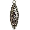 Hollow Bali Pendant Zinc Alloy Jewelry Findings, Lead-free, 8x24mm, Sold by Bag 