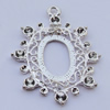 Zinc Alloy Cabochon Settings, Outside diameter:39x50mm, Interior diameter:17x24mm, Sold by Bag 