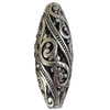 Hollow Bali Beads Zinc Alloy Jewelry Findings, Lead-free, Oval, 13x36mm, Hole:3mm, Sold by Bag 