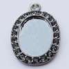 Zinc Alloy Cabochon Settings, Outside diameter:23x34mm, Interior diameter:16x22mm, Sold by Bag 