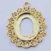 Zinc Alloy Cabochon Settings, Outside diameter:35x45mm, Interior diameter:20x25mm, Sold by Bag 
