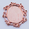 Zinc Alloy Cabochon Settings, Outside diameter:36x44mm, Interior diameter:23x30mm, Sold by Bag 