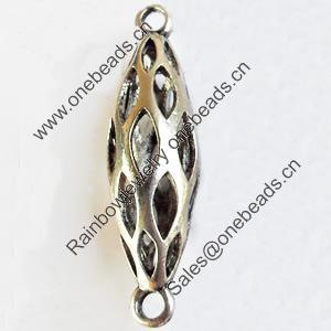 Hollow Bali Connector Zinc Alloy Jewelry Findings, Lead-free, 13x47mm, Sold by Bag 