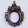 Zinc Alloy Cabochon Settings, Outside diameter:39x60mm, Interior diameter:24x30mm, Sold by Bag 