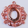 Zinc Alloy Cabochon Settings, Outside diameter:43x51mm, Interior diameter:20x26mm, Sold by Bag 