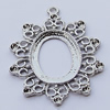 Zinc Alloy Cabochon Settings, Outside diameter:39x51mm, Interior diameter:20x26mm, Sold by Bag 