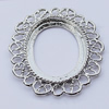 Zinc Alloy Cabochon Settings, Outside diameter:40x47mm, Interior diameter:24x33mm, Sold by Bag 