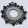 Zinc Alloy Cabochon Settings, Outside diameter:56x64mm, Interior diameter:33x36mm, Sold by Bag 