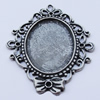 Zinc Alloy Cabochon Settings, Outside diameter:46x57mm, Interior diameter:25x34mm, Sold by Bag 