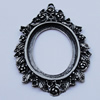 Zinc Alloy Cabochon Settings, Outside diameter:42x63mm, Interior diameter:27x36mm, Sold by Bag 