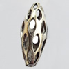 Hollow Bali Beads Zinc Alloy Jewelry Findings, Lead-free, Oval, 13x36mm, Hole:3mm, Sold by Bag 