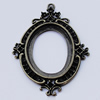 Zinc Alloy Cabochon Settings, Outside diameter:48x66mm, Interior diameter:28x37mm, Sold by Bag 