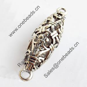 Hollow Bali Connector Zinc Alloy Jewelry Findings, Lead-free, 13x47mm, Sold by Bag 