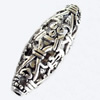 Hollow Bali Beads Zinc Alloy Jewelry Findings, Lead-free, Oval, 11x26mm, Hole:2mm, Sold by Bag 