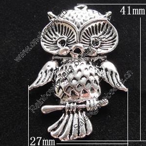 Pendant, Zinc Alloy Jewelry Findings, Animal 27x41mm, Sold by Bag