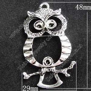 Pendant, Zinc Alloy Jewelry Findings, Animal 29x48mm, Sold by Bag