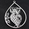 Pendant, Zinc Alloy Jewelry Findings, 37x49mm, Sold by Bag