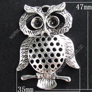 Pendant, Zinc Alloy Jewelry Findings, Animal 35x47mm, Sold by Bag