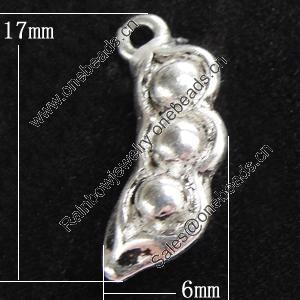 Pendant, Zinc Alloy Jewelry Findings, 6x17mm, Sold by Bag