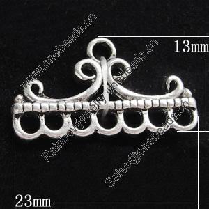 Connectors, Zinc Alloy Jewelry Findings, 23x13mm, Sold by Bag