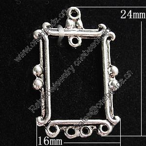 Connectors, Zinc Alloy Jewelry Findings, 16x24mm, Sold by Bag