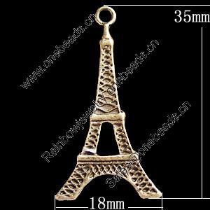 Pendant, Zinc Alloy Jewelry Findings, 18x35mm, Sold by Bag