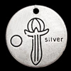 Pendant, Zinc Alloy Jewelry Findings, Flat Round 20mm, Sold by Bag