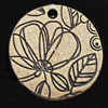 Pendant, Zinc Alloy Jewelry Findings, Flat Round 24mm, Sold by Bag