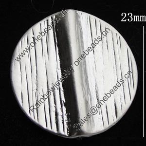 Pendant, Zinc Alloy Jewelry Findings, Flat Round 23mm, Sold by Bag