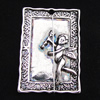 Pendant, Zinc Alloy Jewelry Findings, Rectangle 22x31mm, Sold by Bag