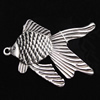 Pendant, Zinc Alloy Jewelry Findings, Fish 48x38mm, Sold by Bag
