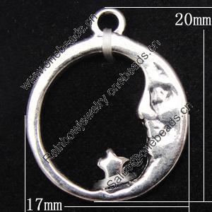 Pendant, Zinc Alloy Jewelry Findings, 17x20mm, Sold by Bag