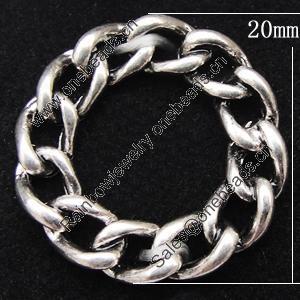 Pendant, Zinc Alloy Jewelry Findings, O:20mm I:12mm, Sold by Bag