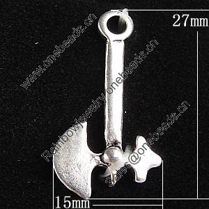 Pendant, Zinc Alloy Jewelry Findings, 15x27mm, Sold by Bag