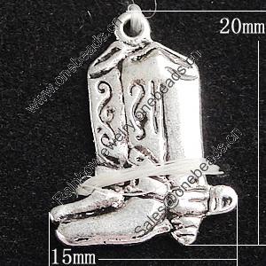 Pendant, Zinc Alloy Jewelry Findings, 15x20mm, Sold by Bag