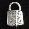 Pendant, Zinc Alloy Jewelry Findings, Lock 9x15mm, Sold by Bag