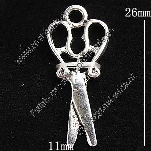 Pendant, Zinc Alloy Jewelry Findings, 11x26mm, Sold by Bag