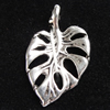 Pendant, Zinc Alloy Jewelry Findings, Leaf 12x20mm, Sold by Bag