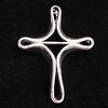 Pendant, Zinc Alloy Jewelry Findings, Cross 21x27mm, Sold by Bag