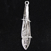 Pendant, Zinc Alloy Jewelry Findings, 6.5x37mm, Sold by Bag
