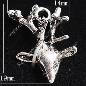 Pendant, Zinc Alloy Jewelry Findings, 14x19mm, Sold by Bag